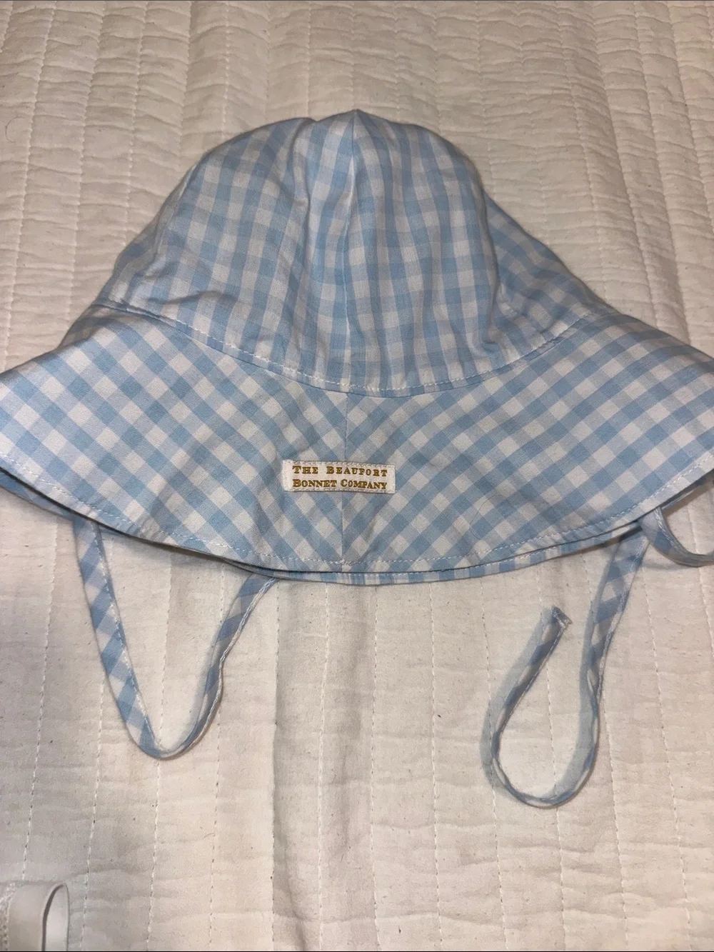 EUC RARE Set of 2 TBBC Boys Summer Beach Hats Red Seersucker Blue Gingham